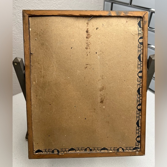 Vintage Art Deco Wood Swing Tilt Picture Frame 1930s Silver Gray - Picture 12 of 16